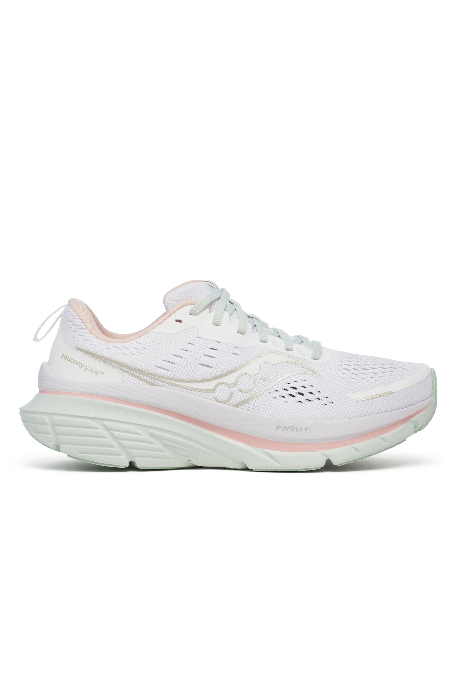 Guide 18 White/Mist | Women's Everyday Running Shoes | Saucony