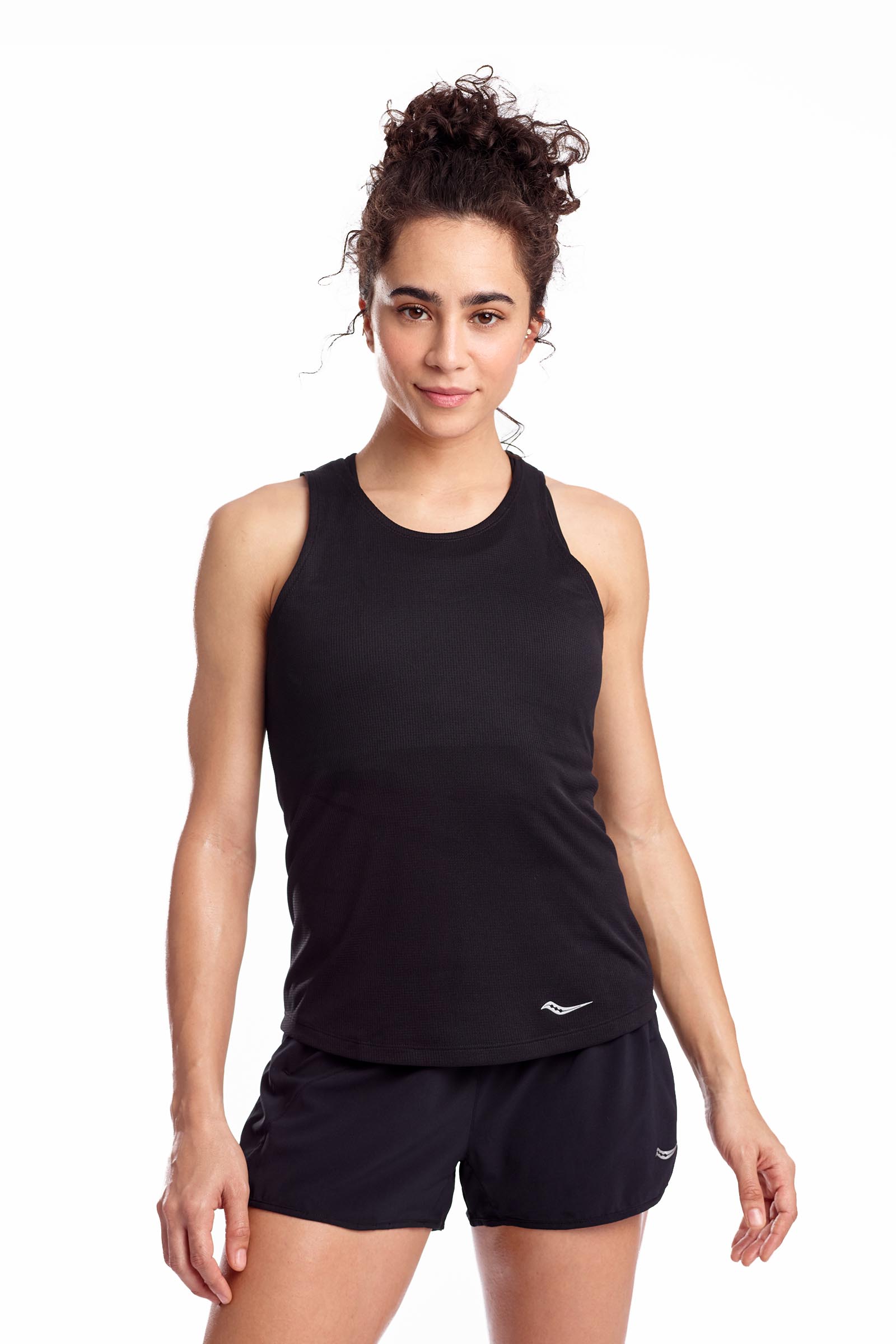 Women's Stopwatch Singlet Black Women's Running Apparel Saucony