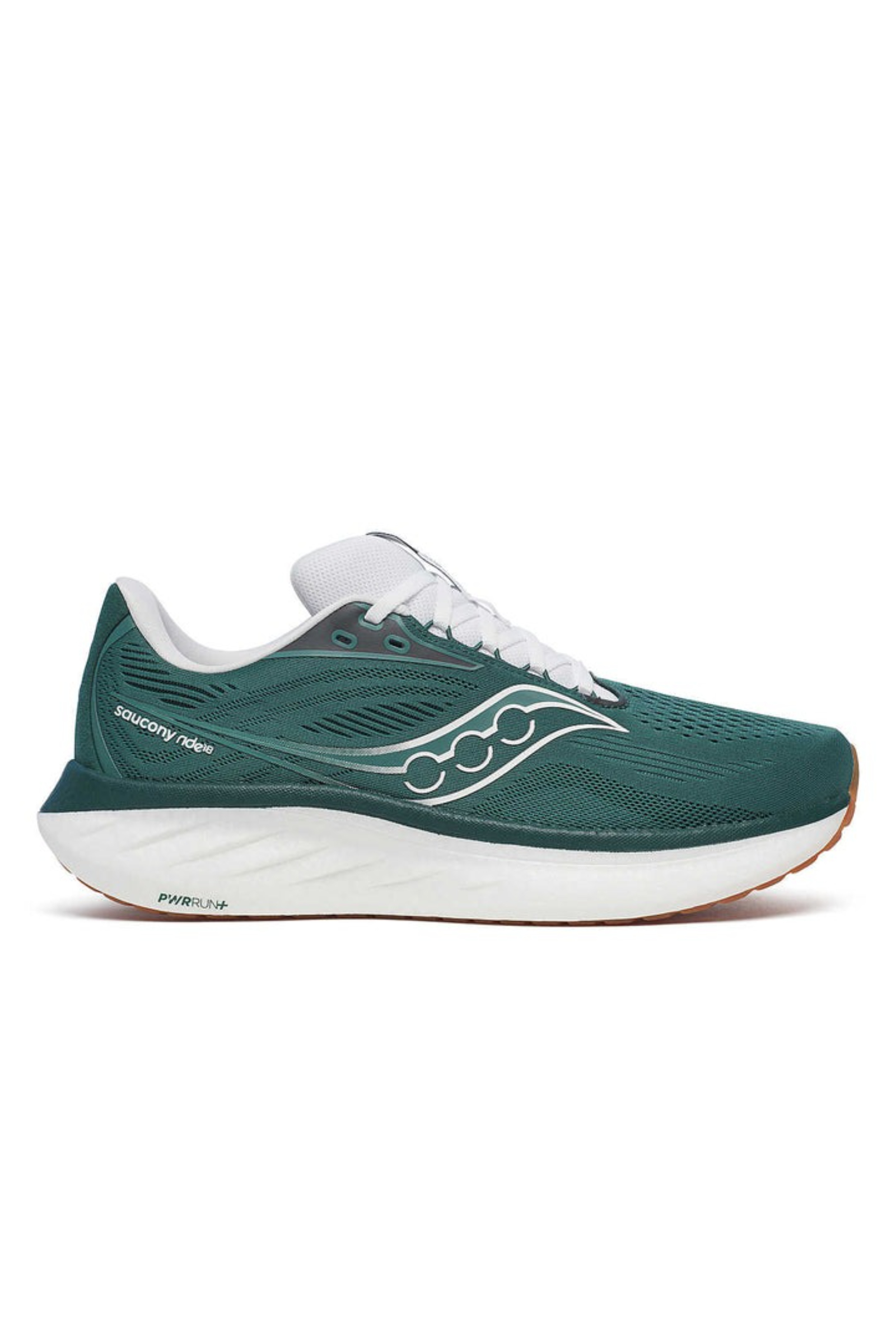 トロデーン Men's Ride 18 Shoe in Pine White | Men's Running Shoes | Saucony